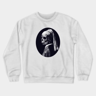 Skull Girl with a Pearl Earring Crewneck Sweatshirt